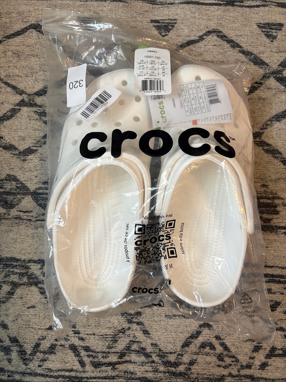 CROCS Kids Classic Clog in White
